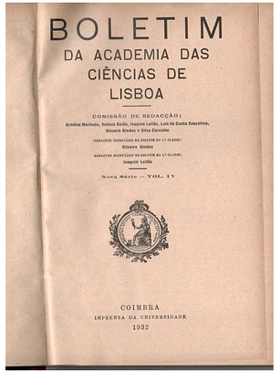 Boletim da Academia das Ciências de Lisboa, Nova Série, Vol. IV (1932)