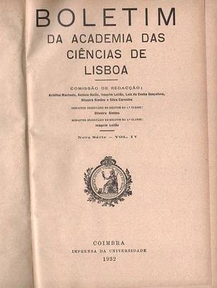 Boletim da Academia das Ciências de Lisboa, Nova Série, Vol. IV (1932)