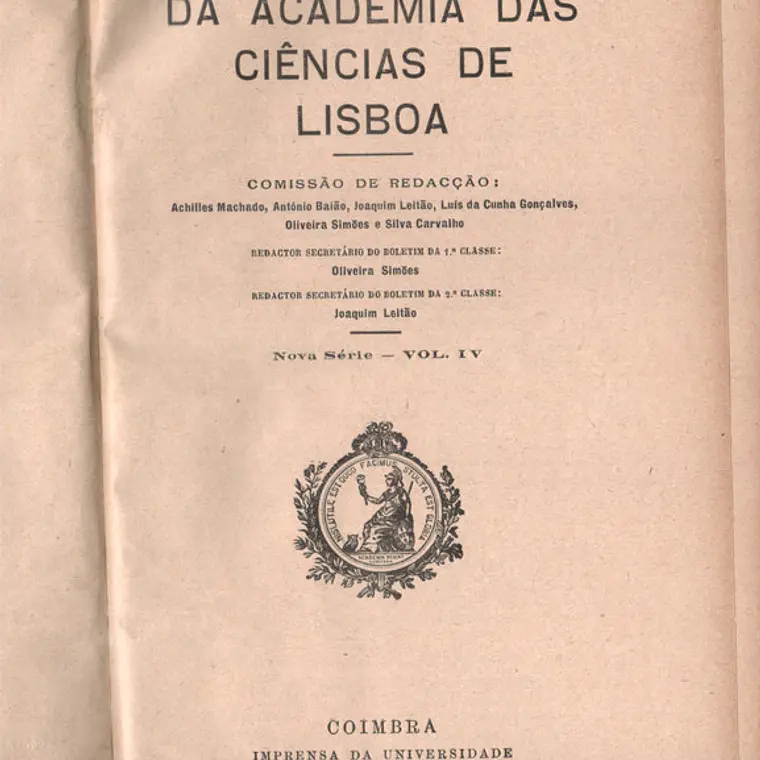 Boletim da Academia das Ciências de Lisboa, Nova Série, Vol. IV (1932) 1