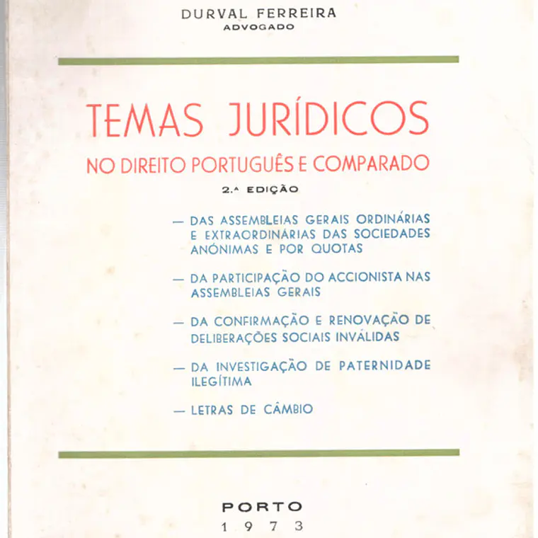 Temas jurídicos no direito português comparado 1