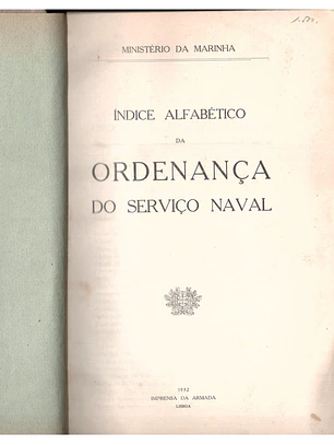 Índice alfabético da ordenança do serviço naval