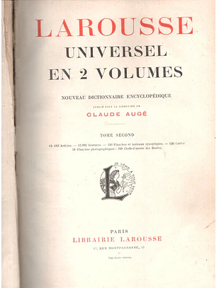 Larousse universel en 2 volumes tome second