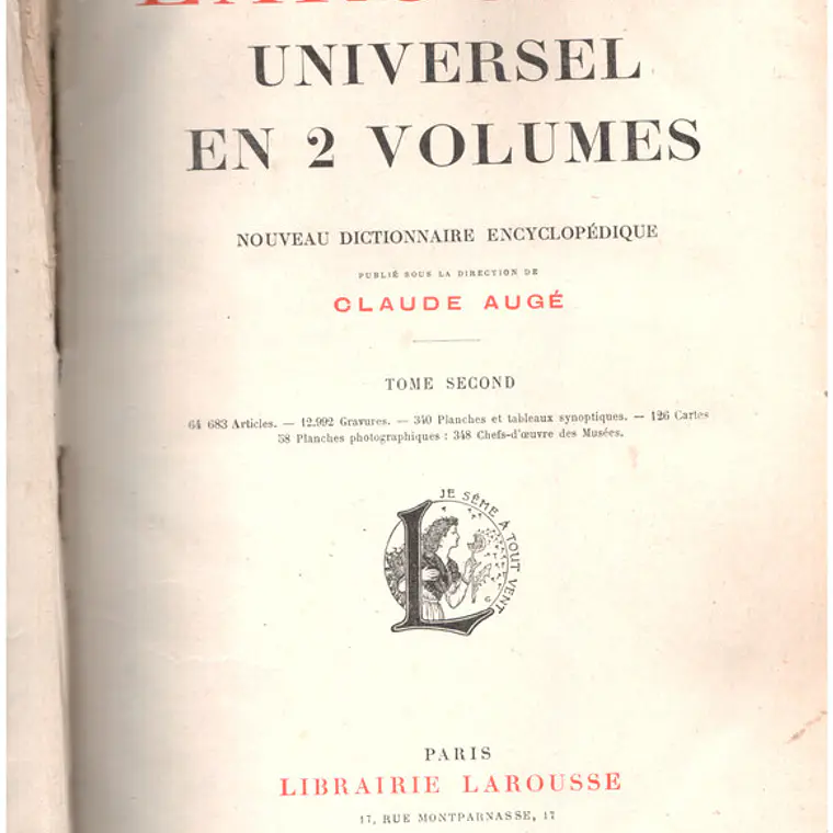 Larousse universel en 2 volumes tome second 1