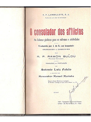 O consolador dos afflictos ou leituras para os enfermos e atribulados