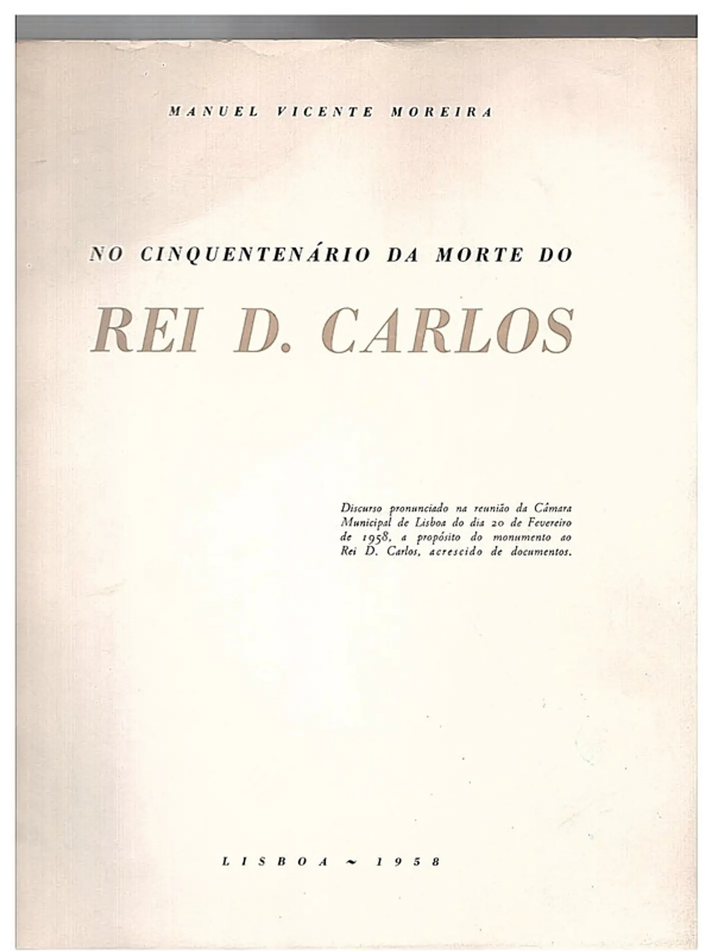 No cinquentenário da morte do rei dom Carlos 1