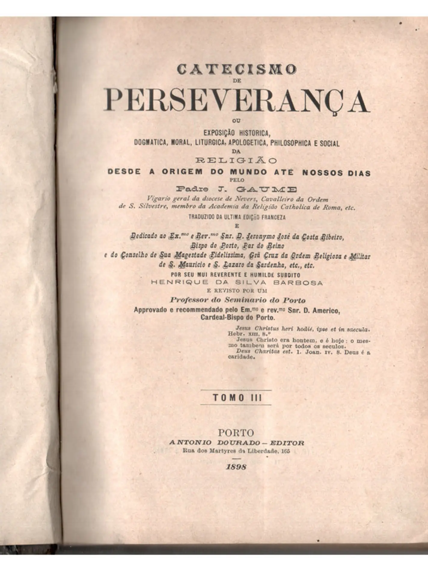 Catecismo da perseverança Volume(s) 3 e 4 1
