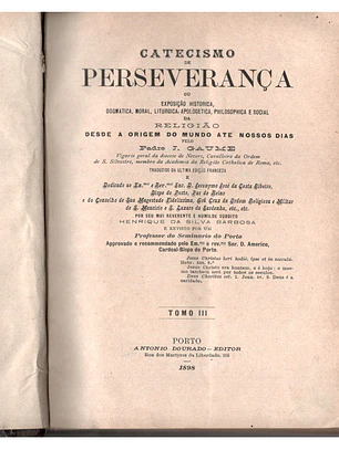 Catecismo da perseverança Volume(s) 3 e 4