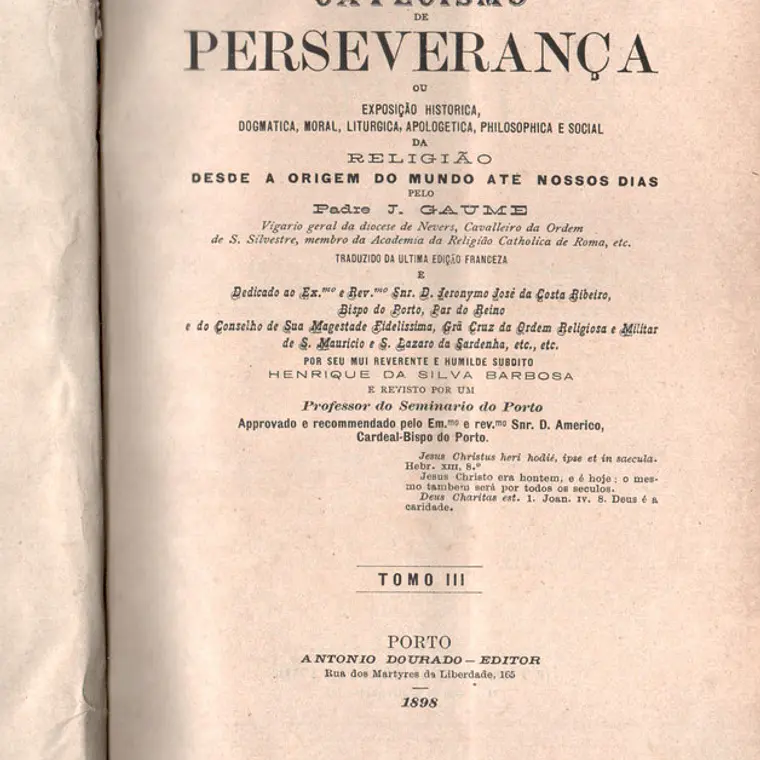 Catecismo da perseverança Volume(s) 3 e 4 1