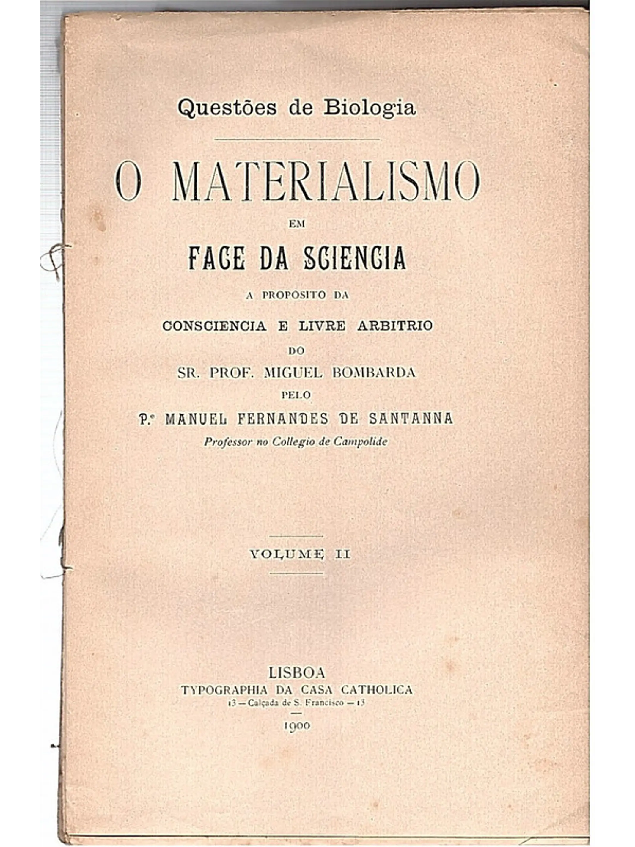 O materialismo em face da sciencia (volume II) 1