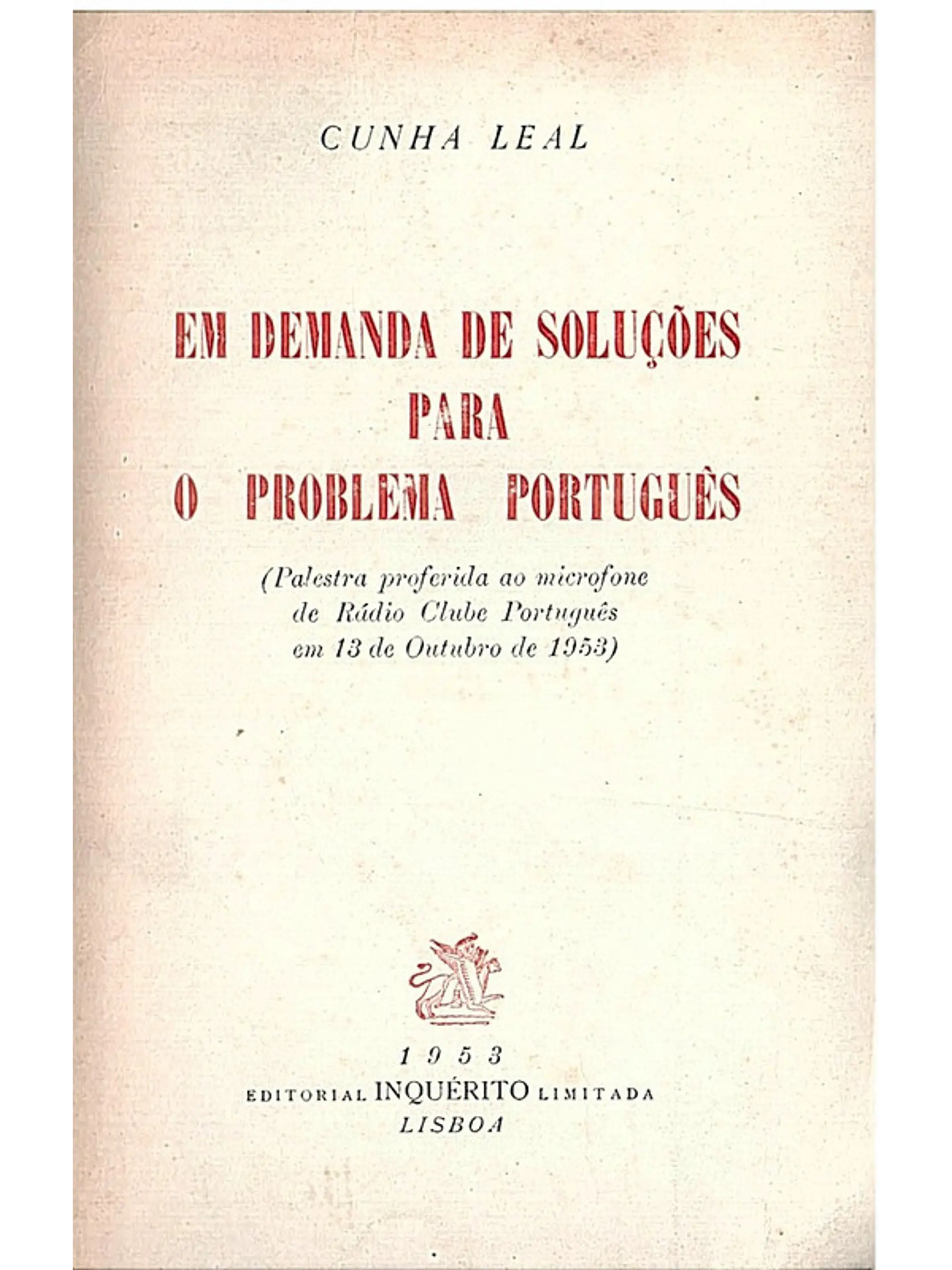 Em demanda de soluções para o problema português 1