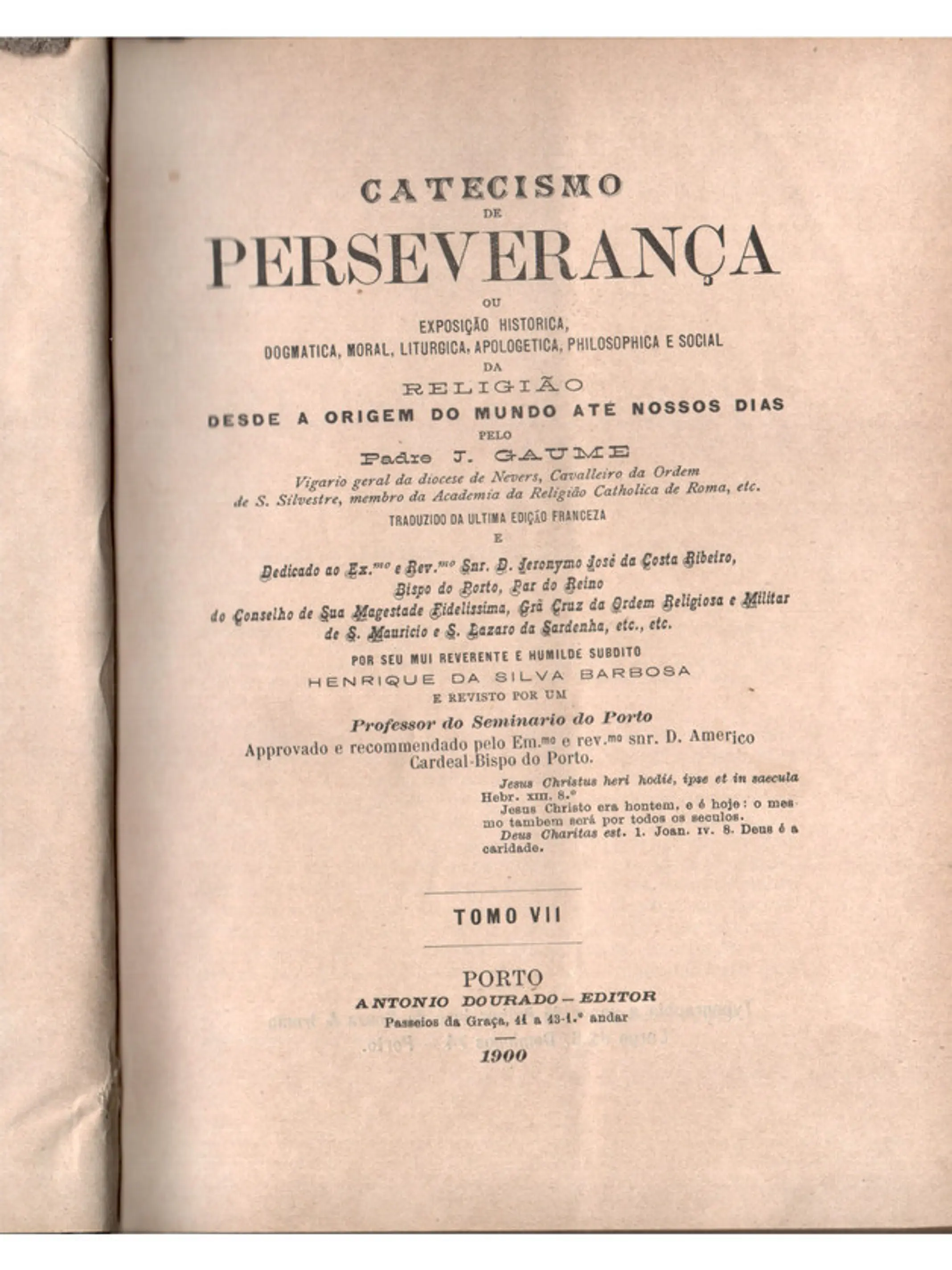 Catecismo da perseverança Volume(s) 7 e 8 1