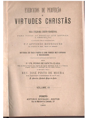 Exercícios de perfeição e virtudes cristãs Volume 3