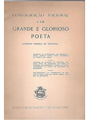 Consagração nacional a um grande e glorioso poeta