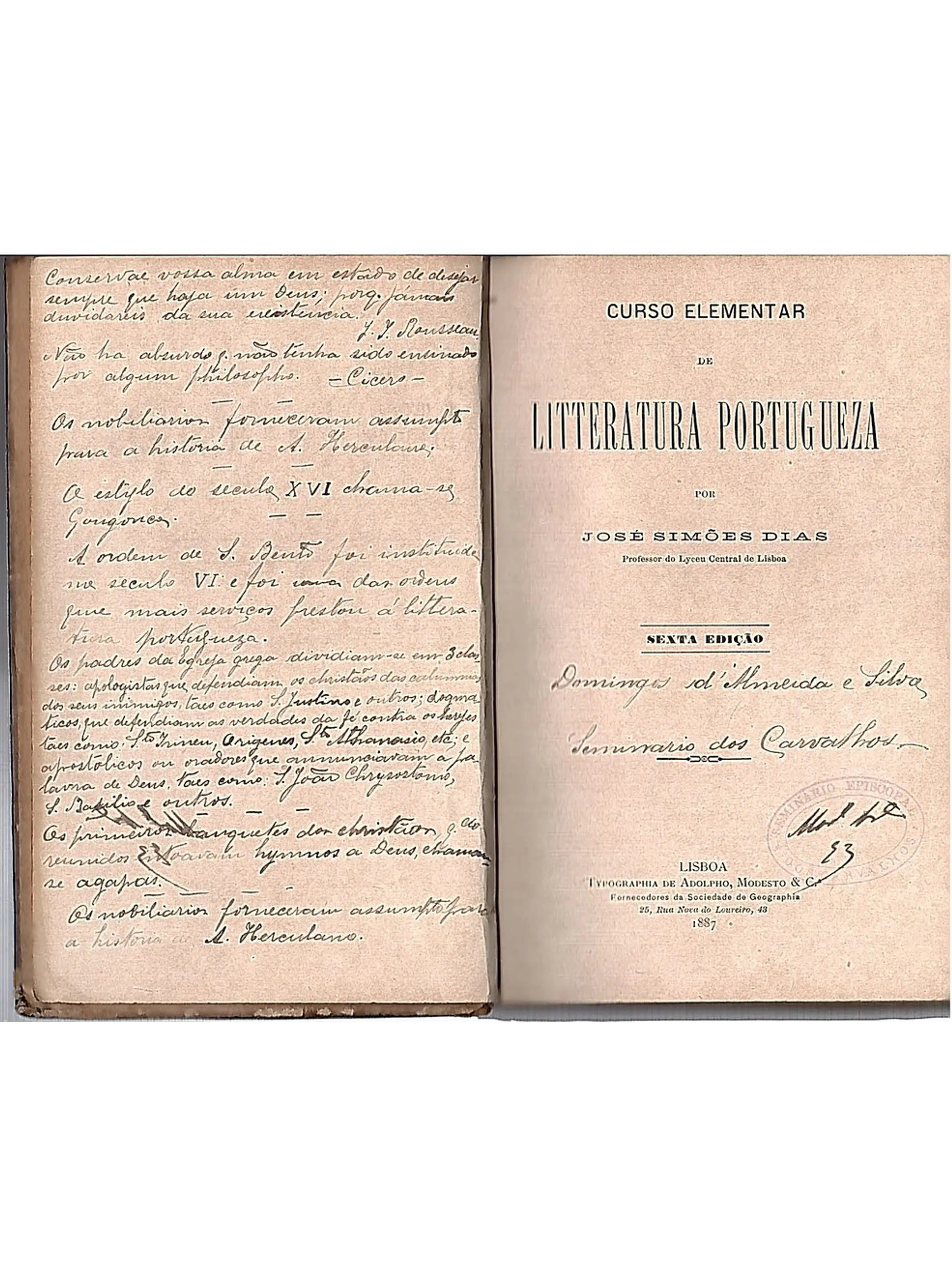 Curso elementar de litteratura portugueza 1
