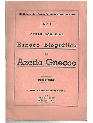 Esboço biográfico de Azedo Gneco