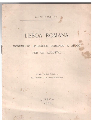 Lisboa romana monumento epigráfico dedicado a Apoio por um Augustal