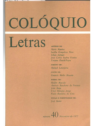 Colóquio letras volume 040