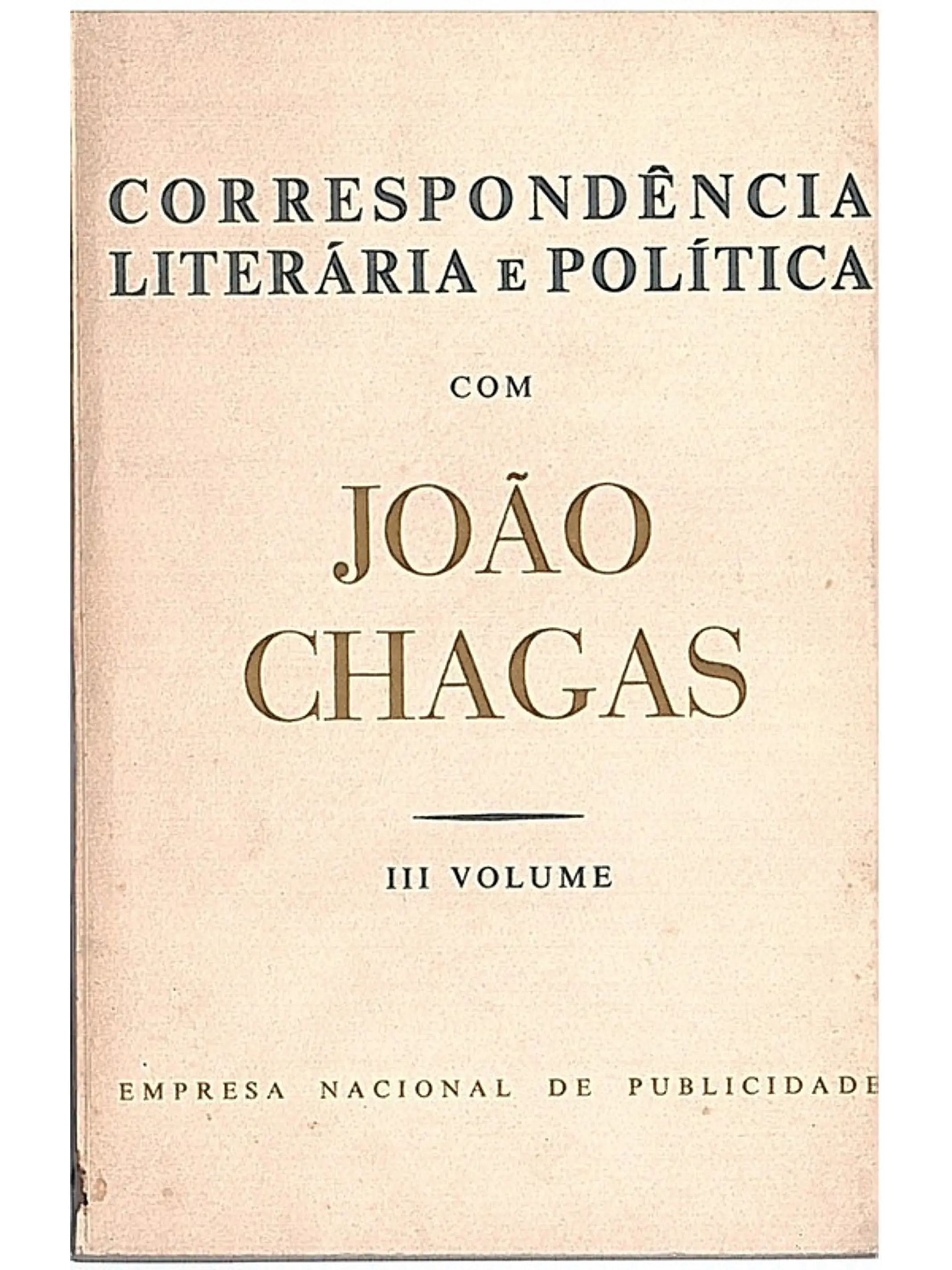 Correspondência literária e politica com João Chagas 1