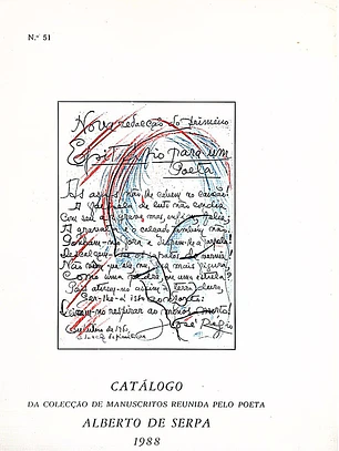 Catálogo da colecção de manuscritos reunida pelo poeta