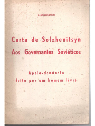 Carta de Solshenitsyn aos governantes soviéticos