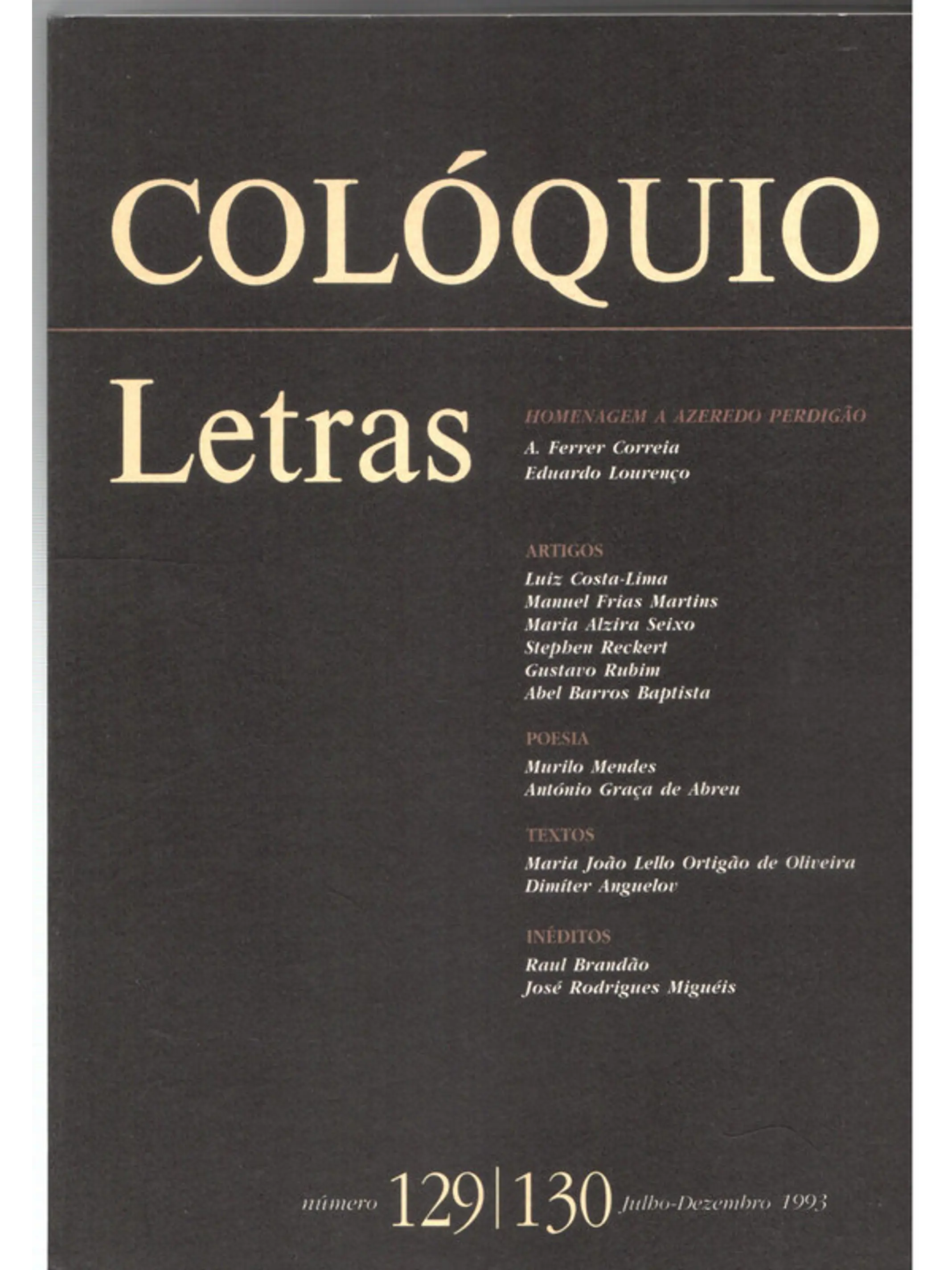 Colóquio letras volume 130 1