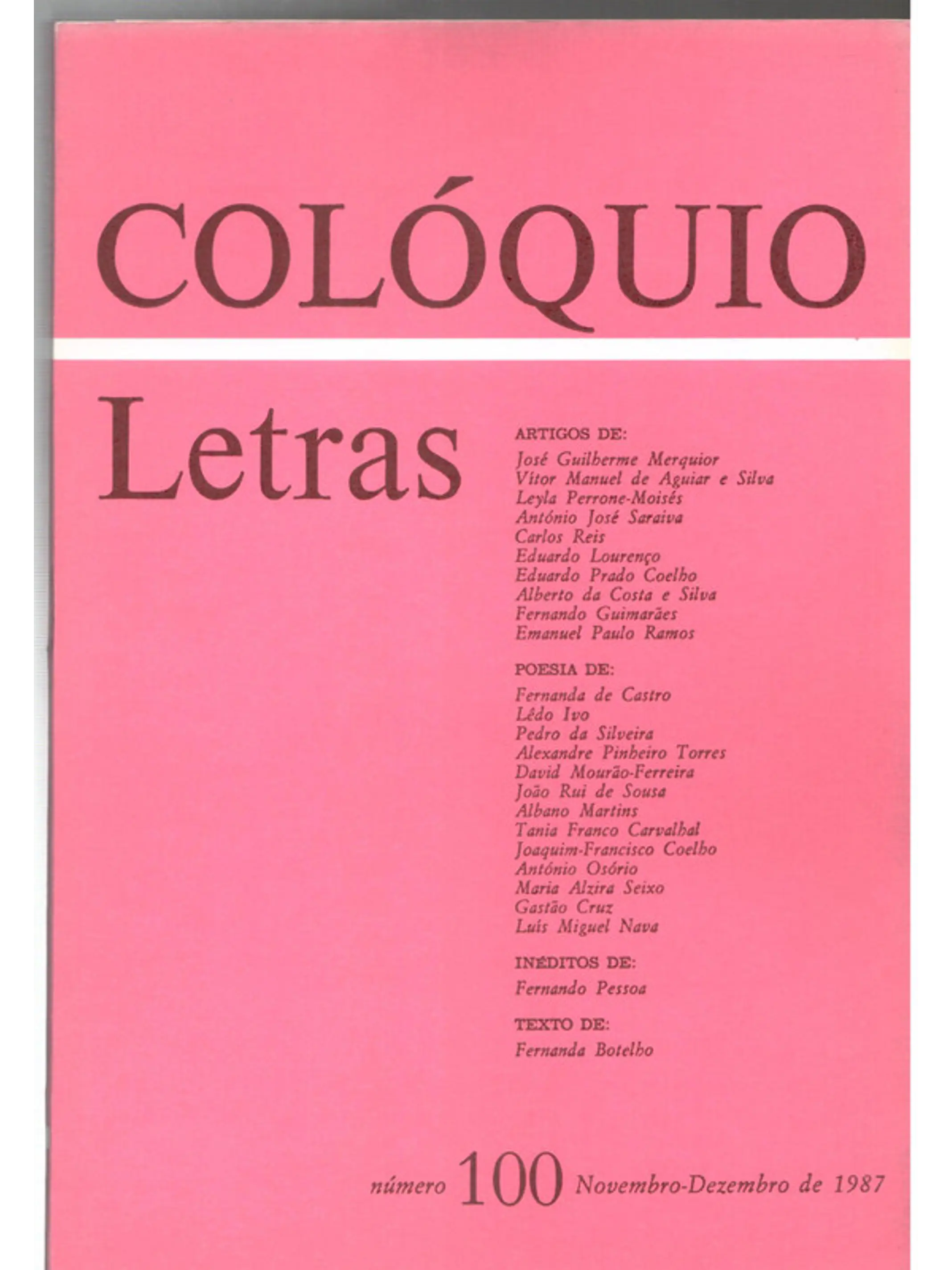 Colóquio letras volume 110 1