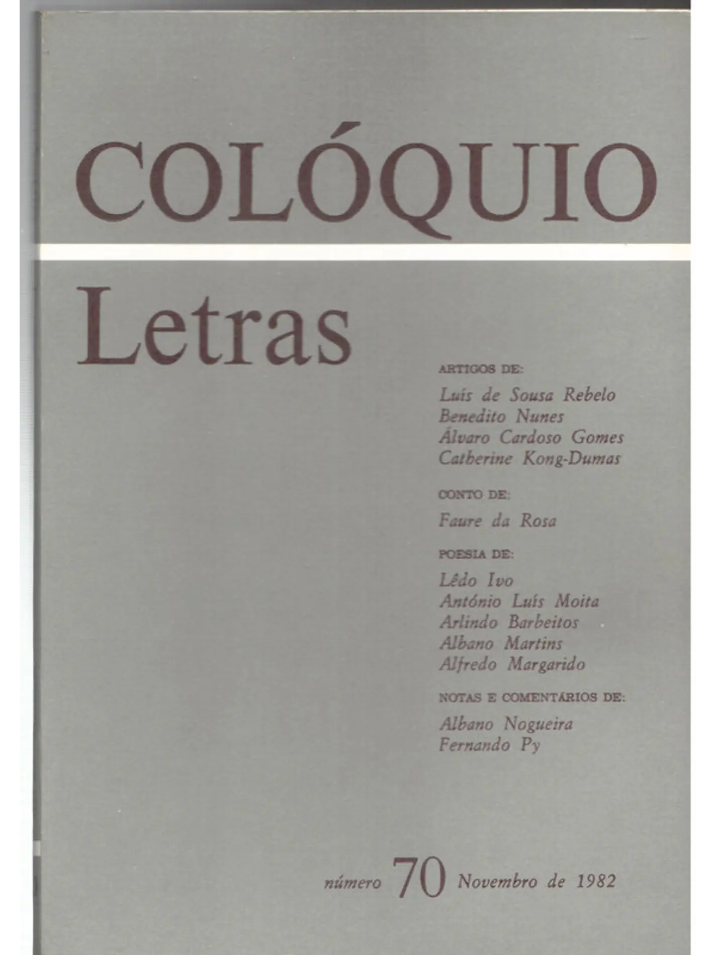 Colóquio letras volume 070 1