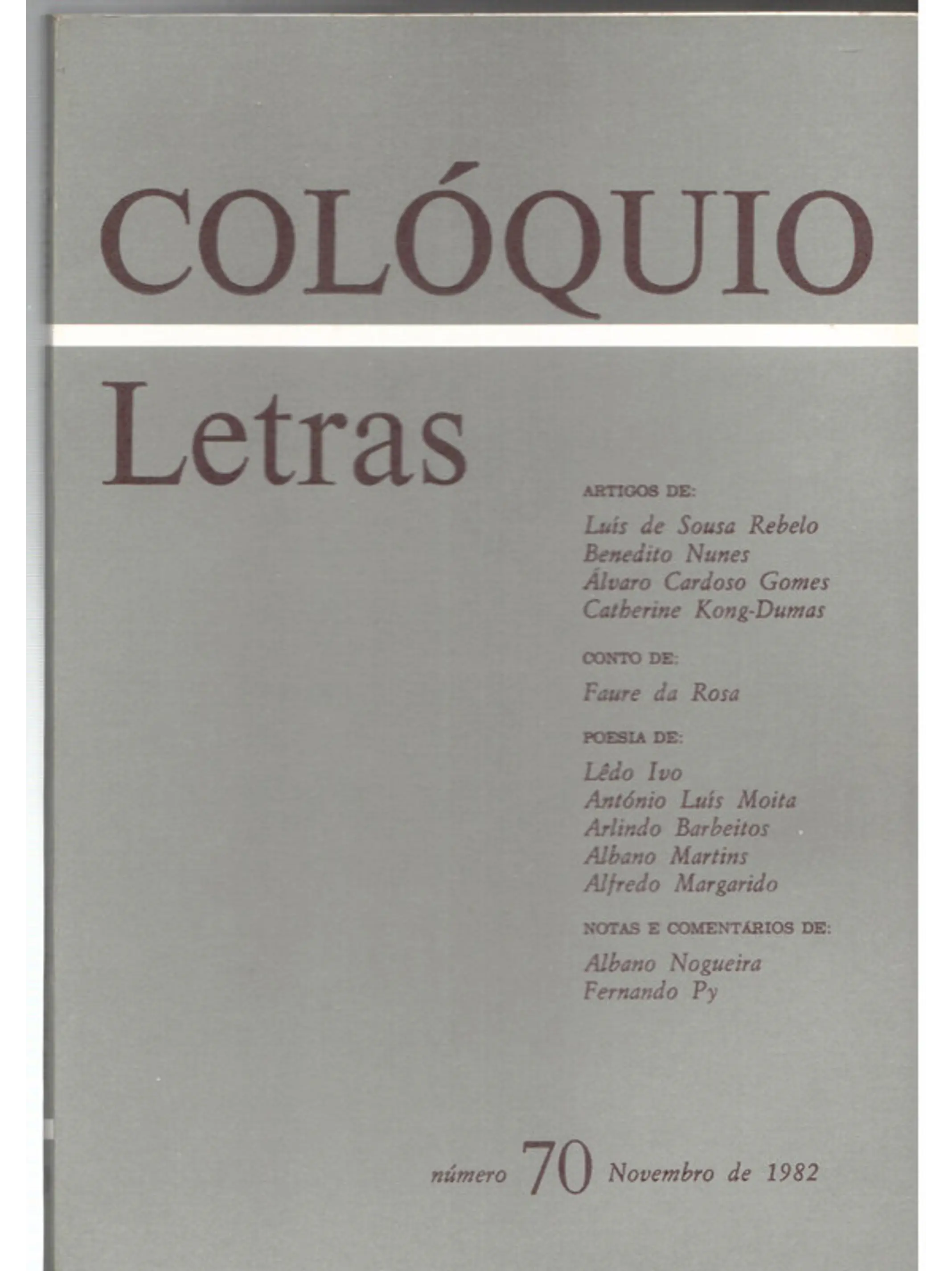 Colóquio letras volume 070 1