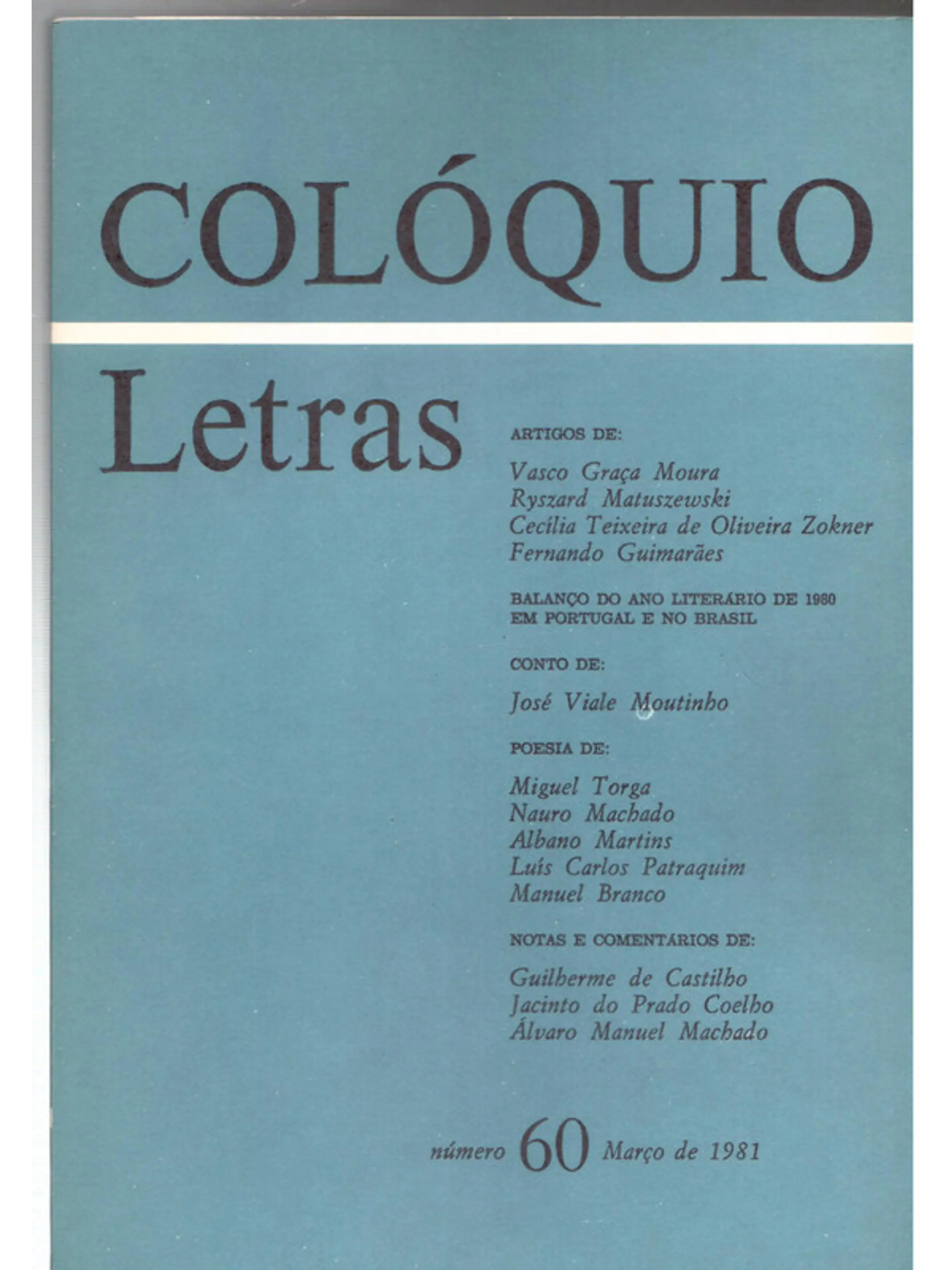 Colóquio letras volume 060 1