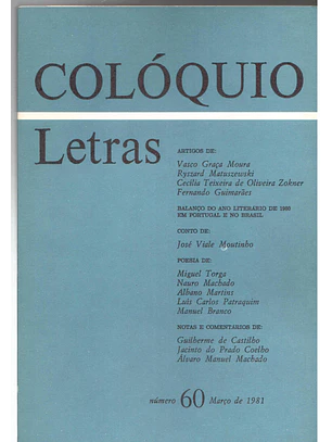 Colóquio letras volume 060