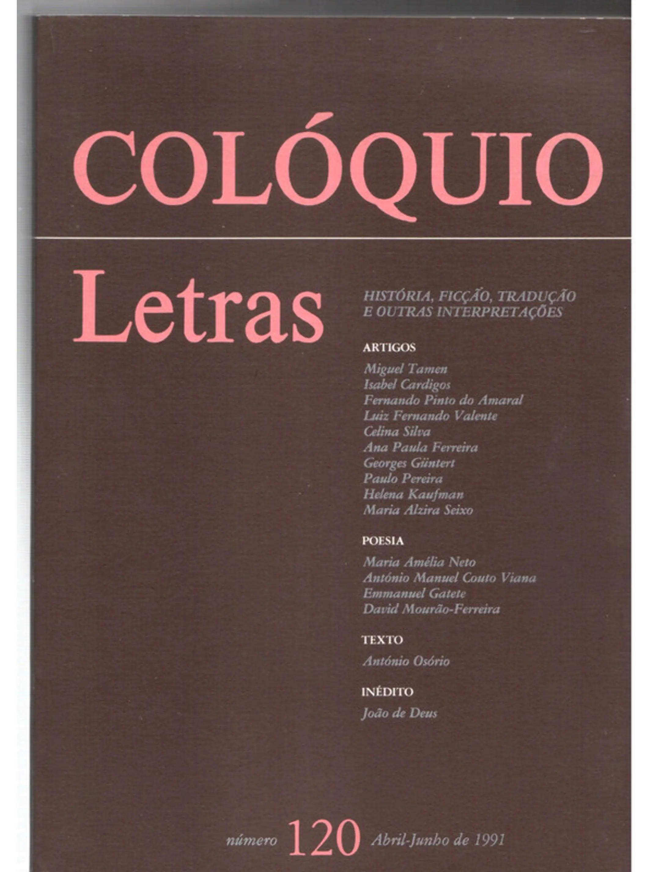 Colóquio letras volume 120 1