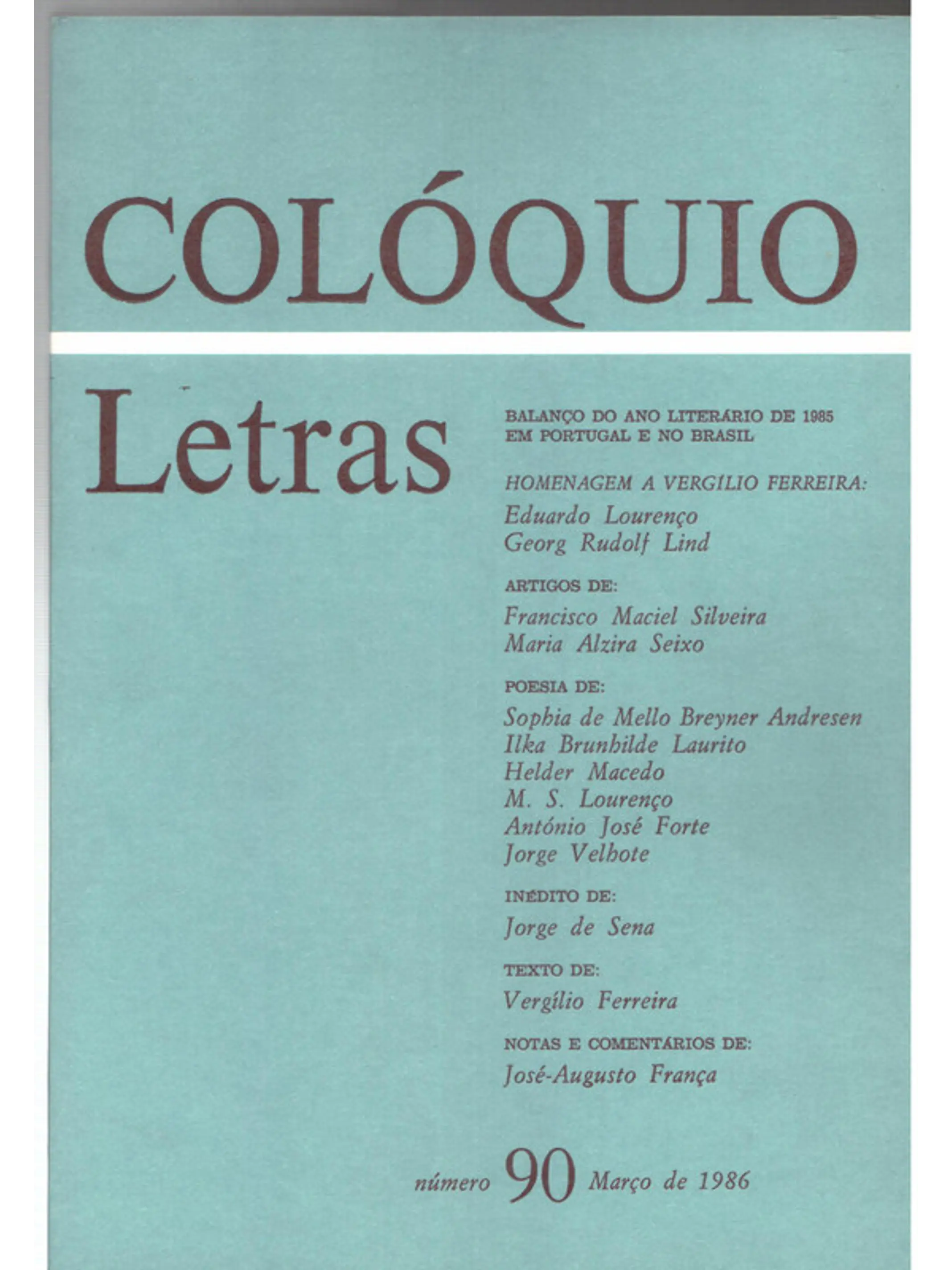 Colóquio letras volume 090 1