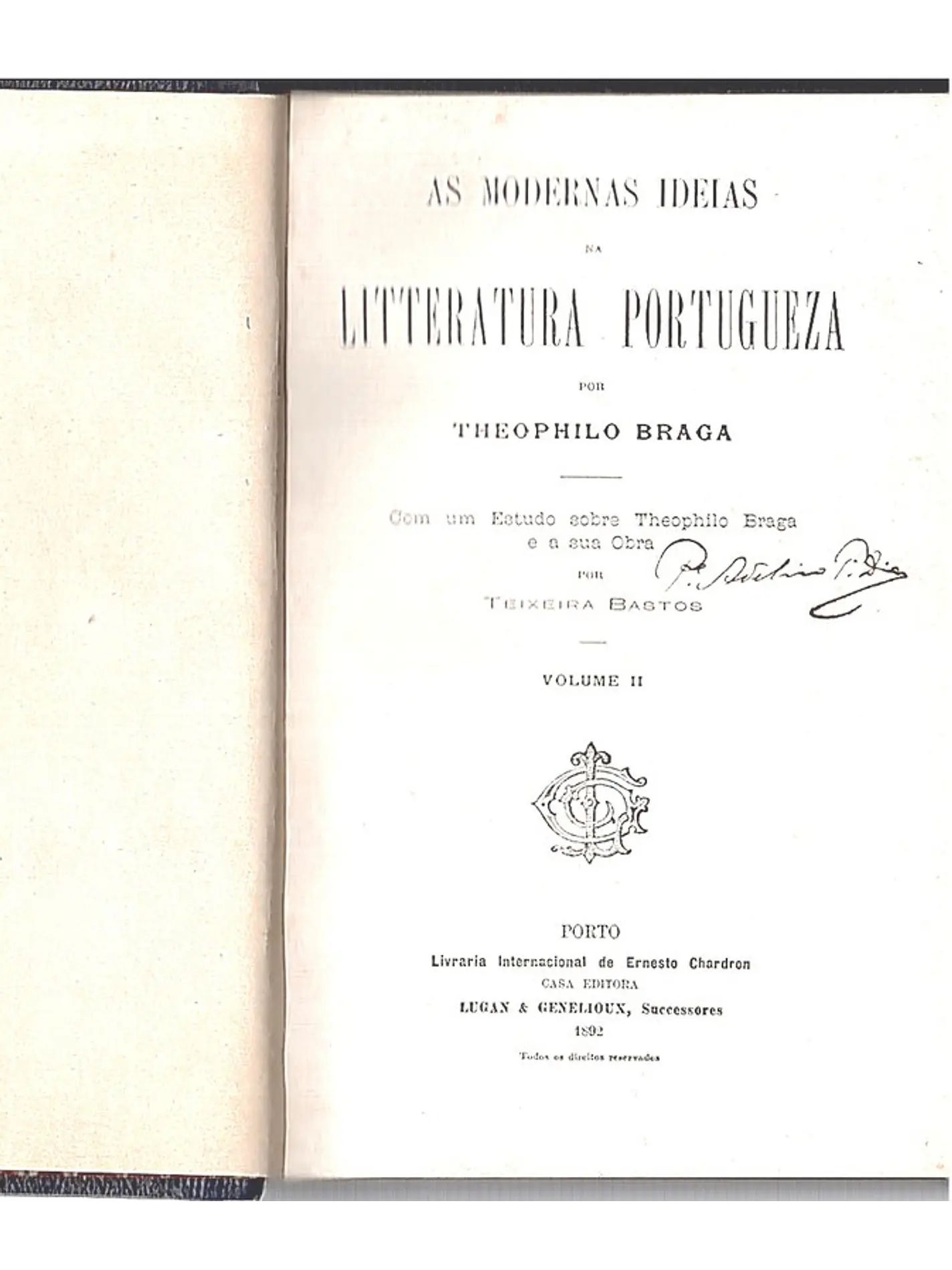 As modernas ideias da literatura portugueza 1