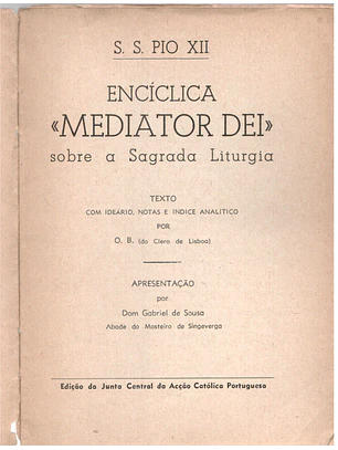 Enciclica Mediator Dei