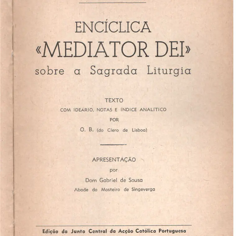 Enciclica Mediator Dei 1