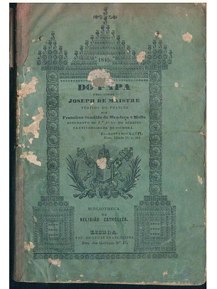 Do Papa, pelo conde, vertido do francez, por Francisco Candido de Mendonça e Mello