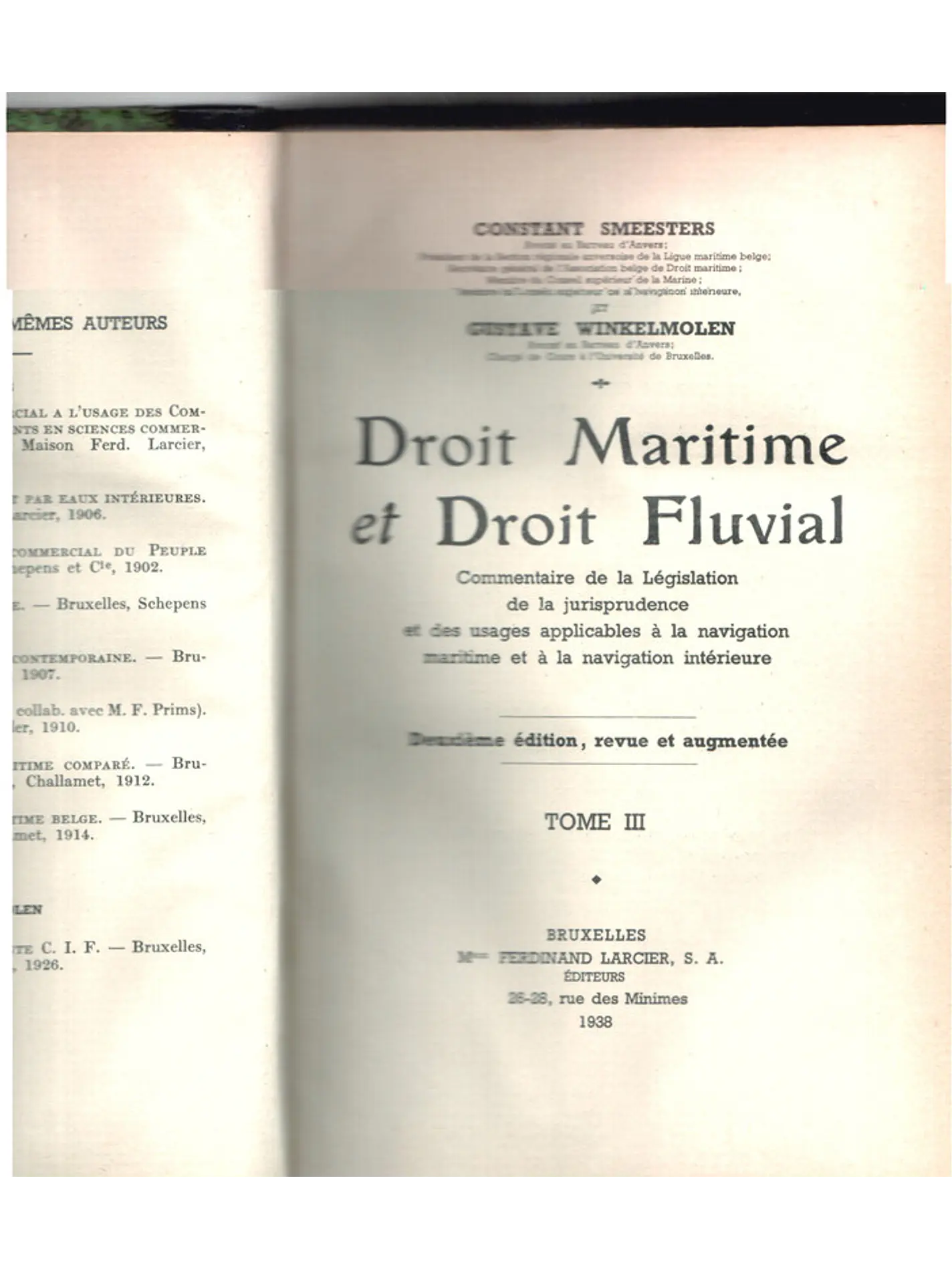 Droit maritime et droit fluvial - Tome 3 1