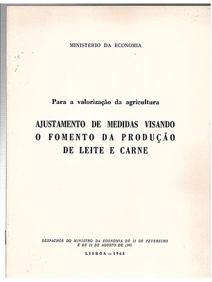 Ajustamento medidas visando o fomento da produção de leite e de carne