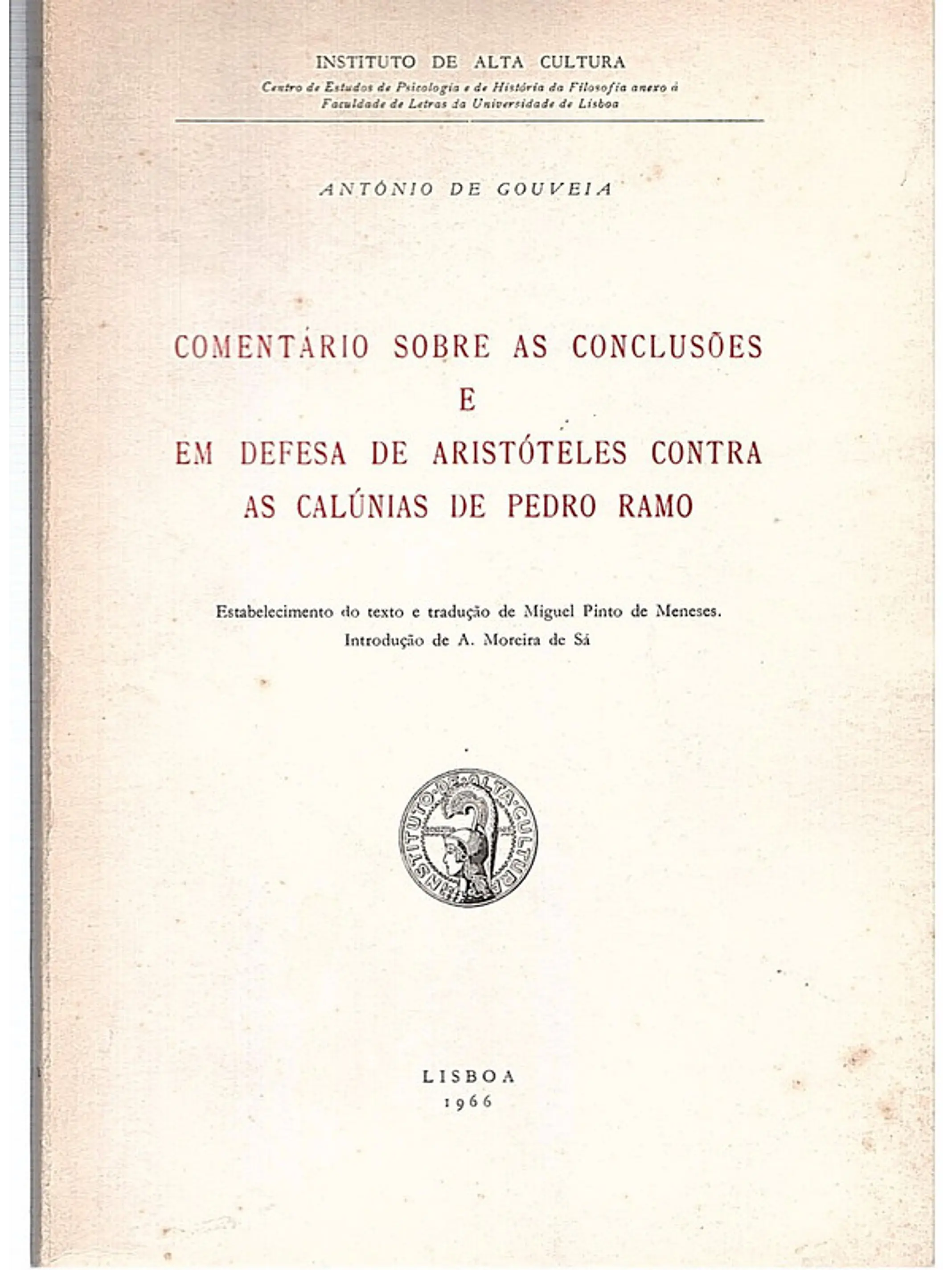 Comentário sobre as conclusões e em defesa de Aristóteles 1