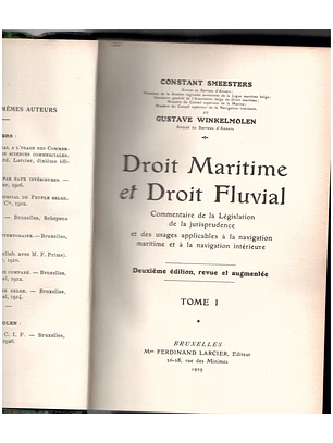 Droit maritime et droit fluvial - Tome 1