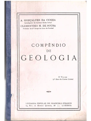 Compêndio da geologia Sétimo ano do curso liceal