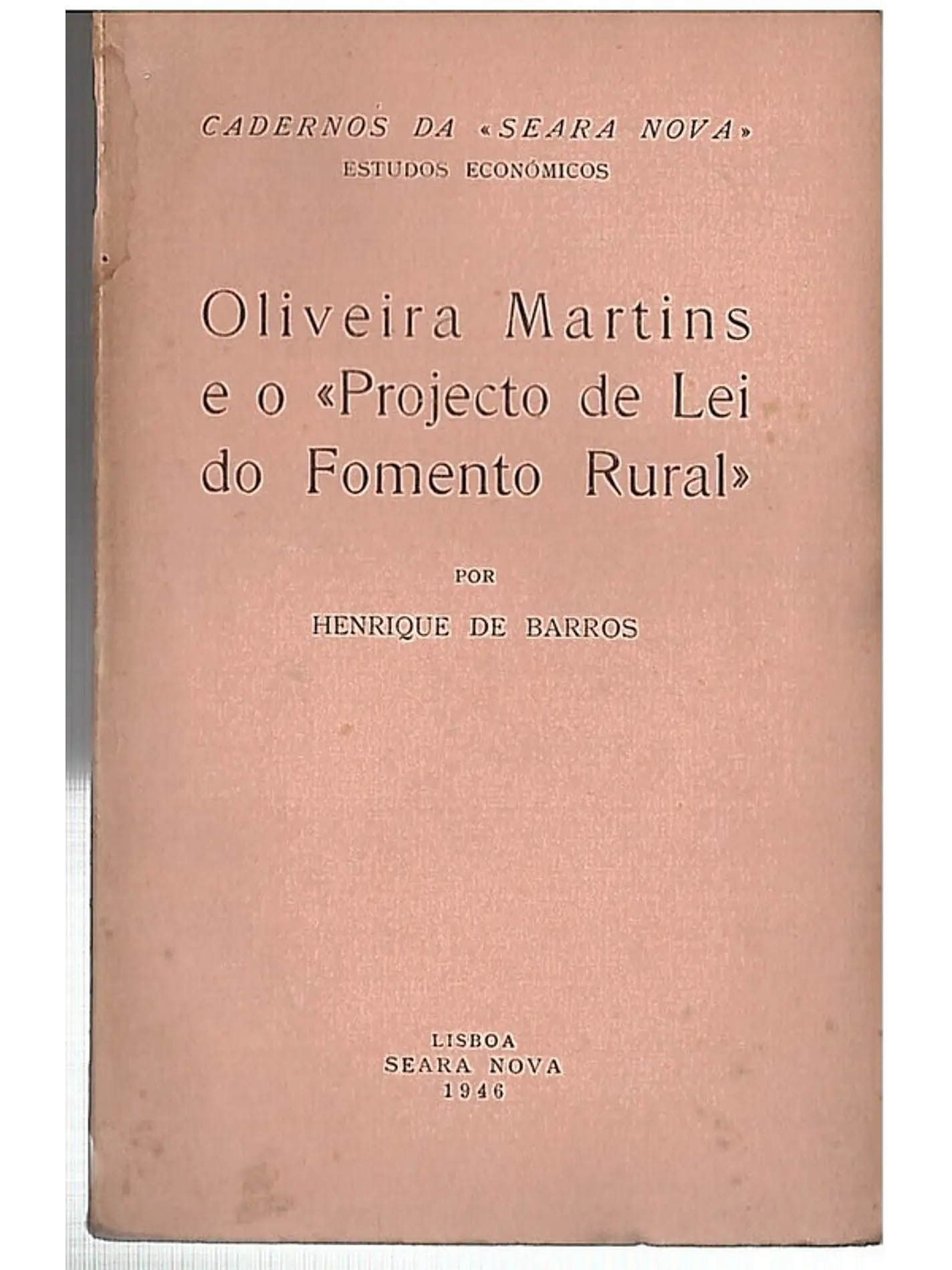 Oliveira Martins e o projeto de lei do fomento rural 1