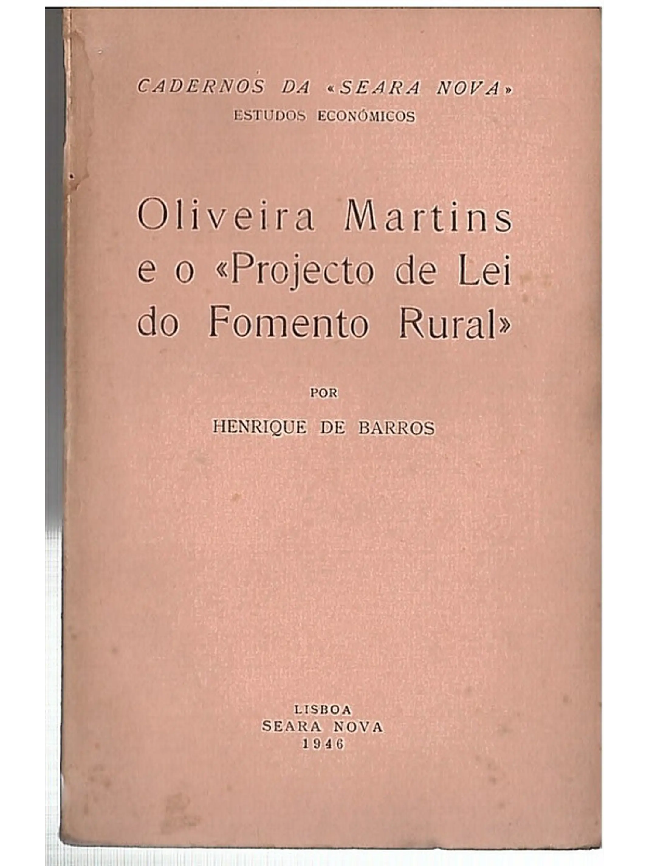 Oliveira Martins e o projeto de lei do fomento rural 1