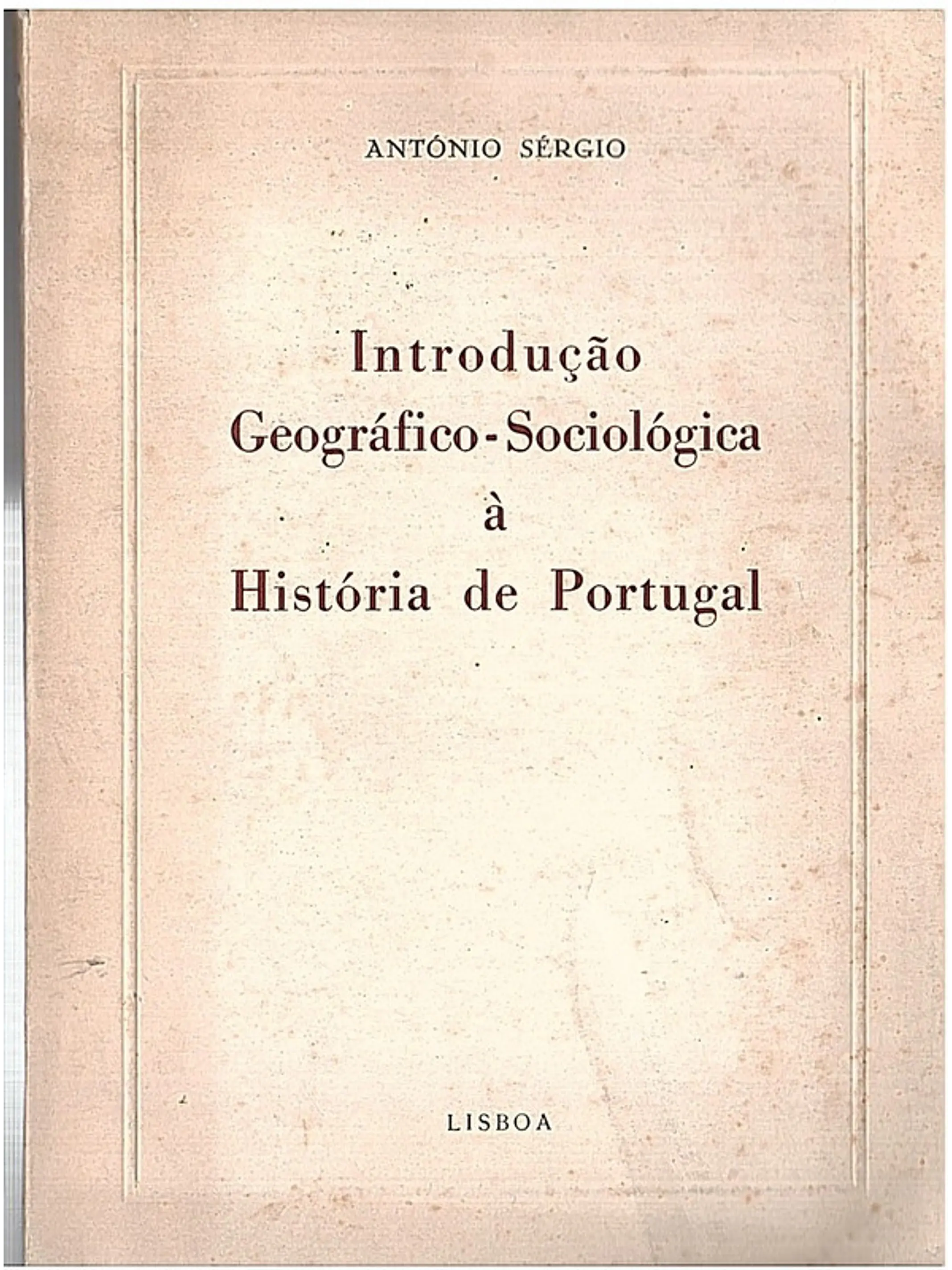 Introdução geográfico-sociológica à história de portugal 1