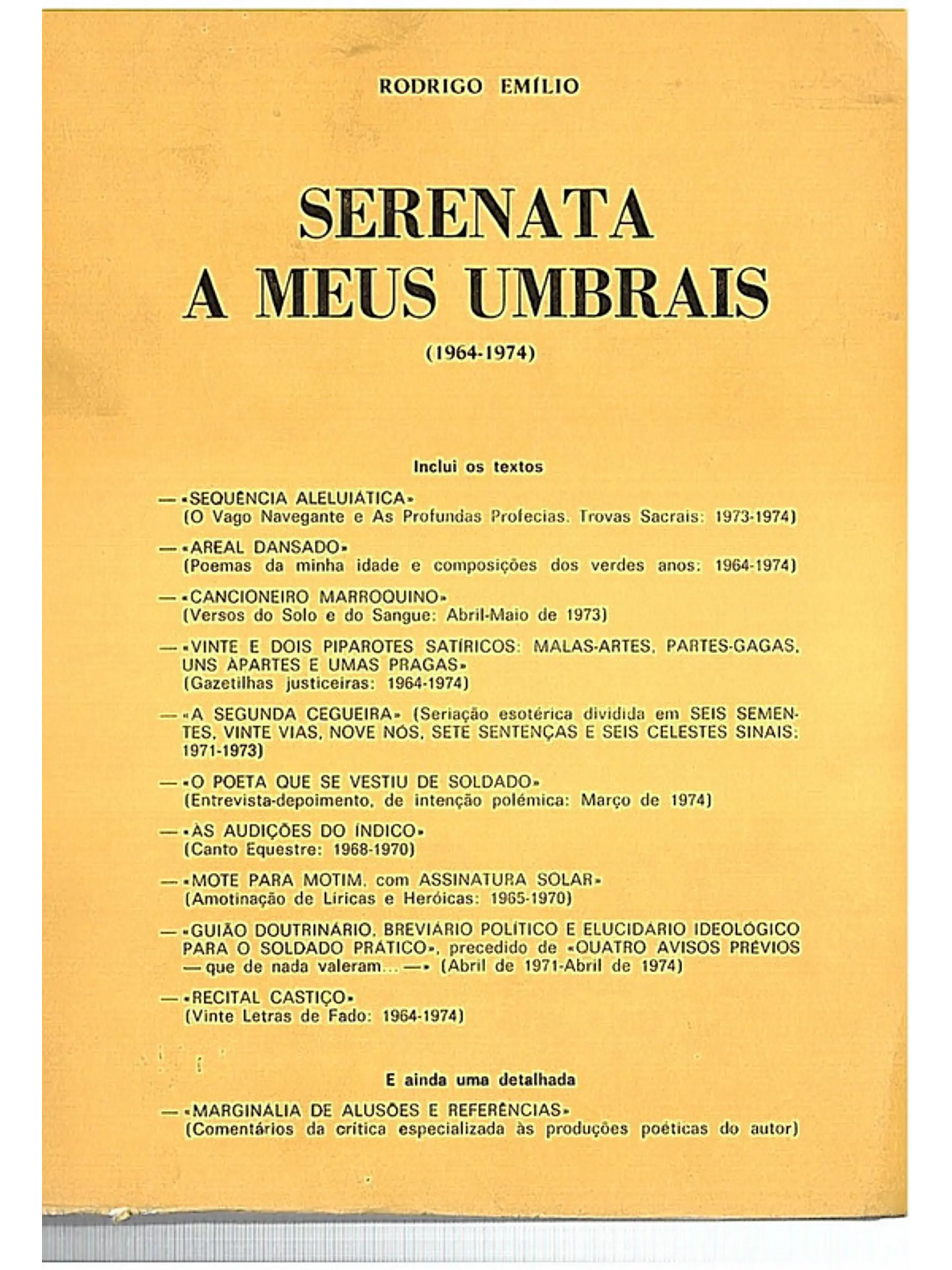 Serenata a meus umbrais (1964-1974) 1
