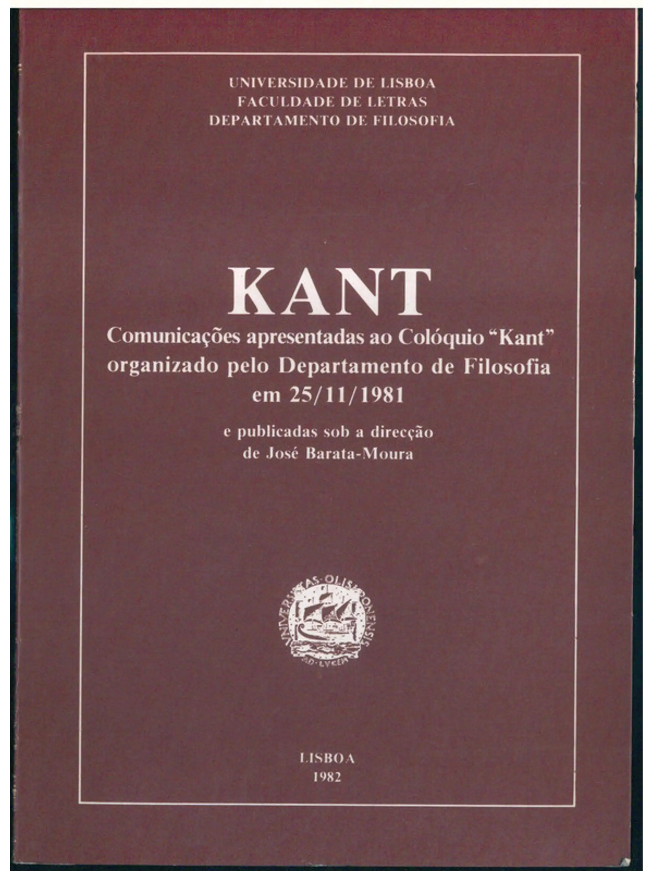 Kant - Comunicações apresentadas ao Colóquio 