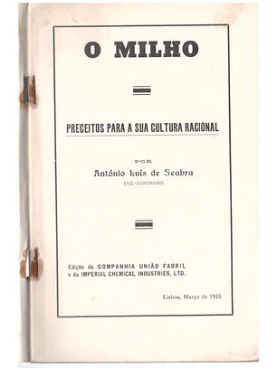 O milho - preceitos para a sua cultura racional