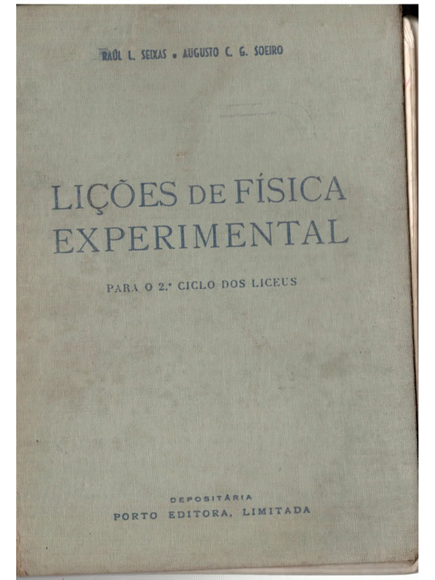 Lições de física experimental para o segundo ano dos liceus 1