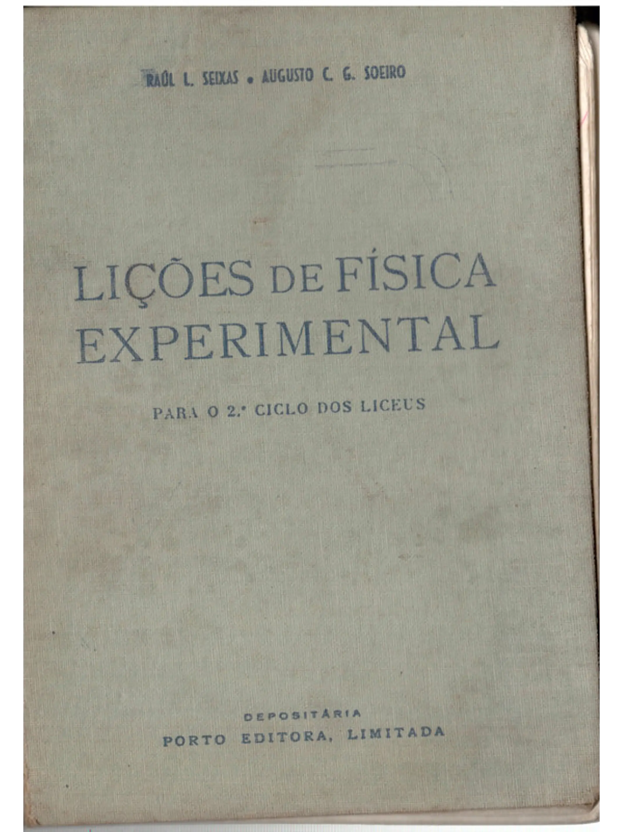 Lições de física experimental para o segundo ano dos liceus 1