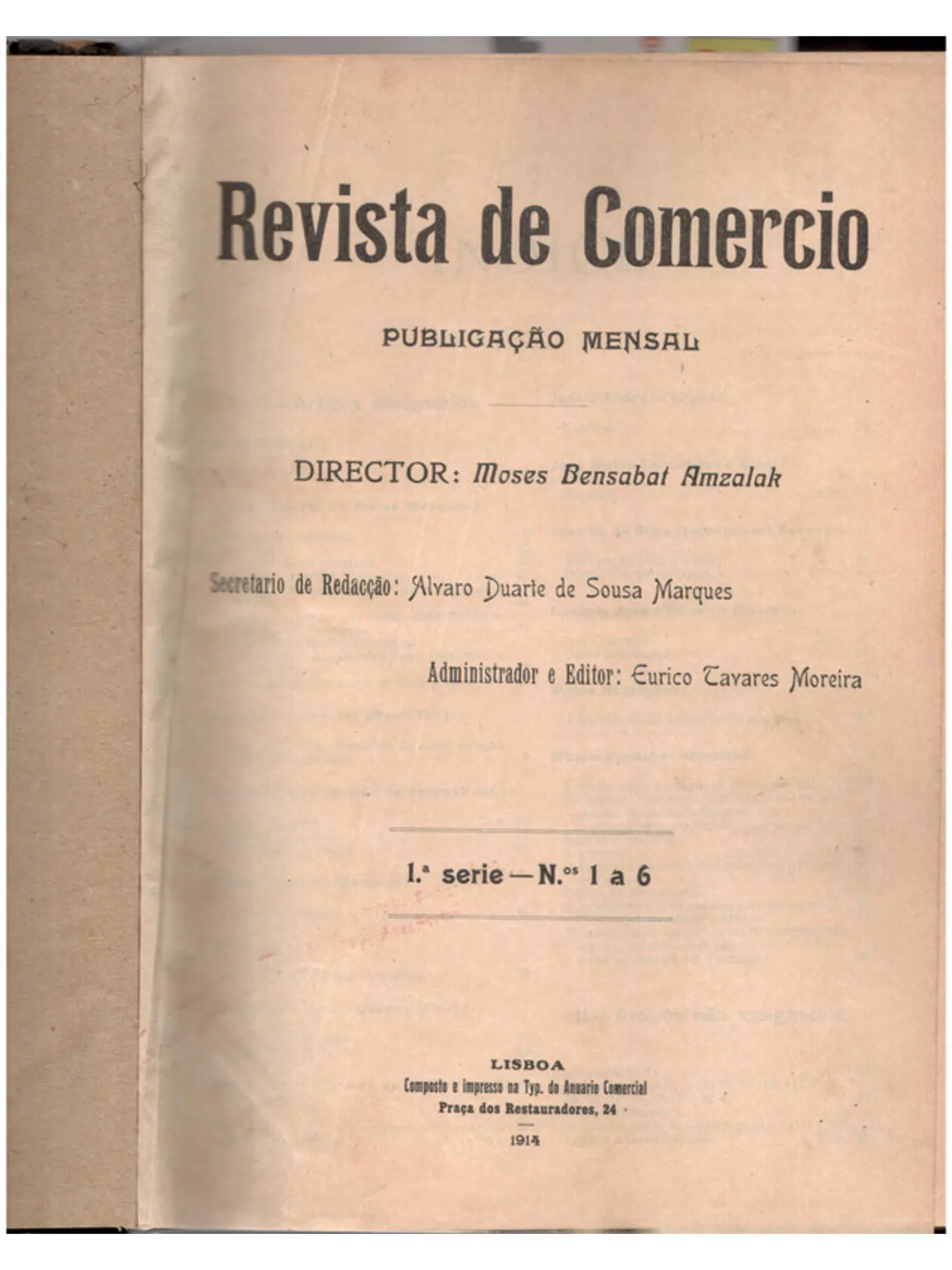 Revista de comércio Volume um a 6 1